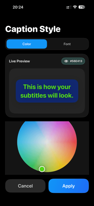 KZ-SUBS caption styling controls